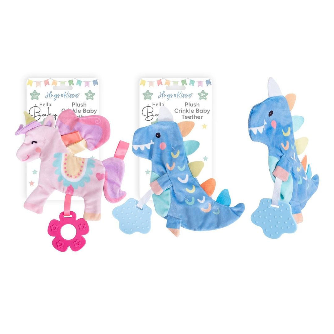 Hugs & Kisses Plush Crinkle Comforter - 2 Assorted Designs